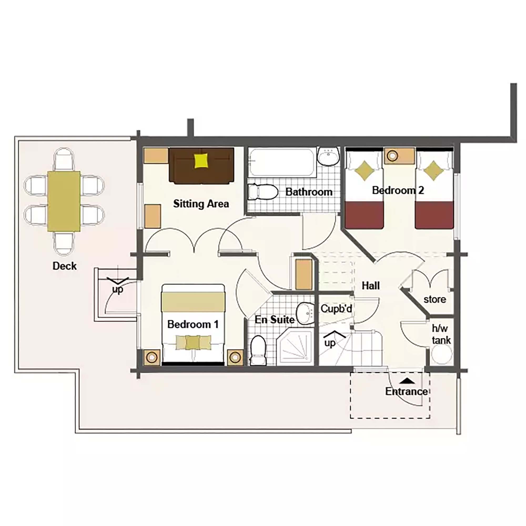 Scandinavian Lodge 2.5 Bed floor plan level 1