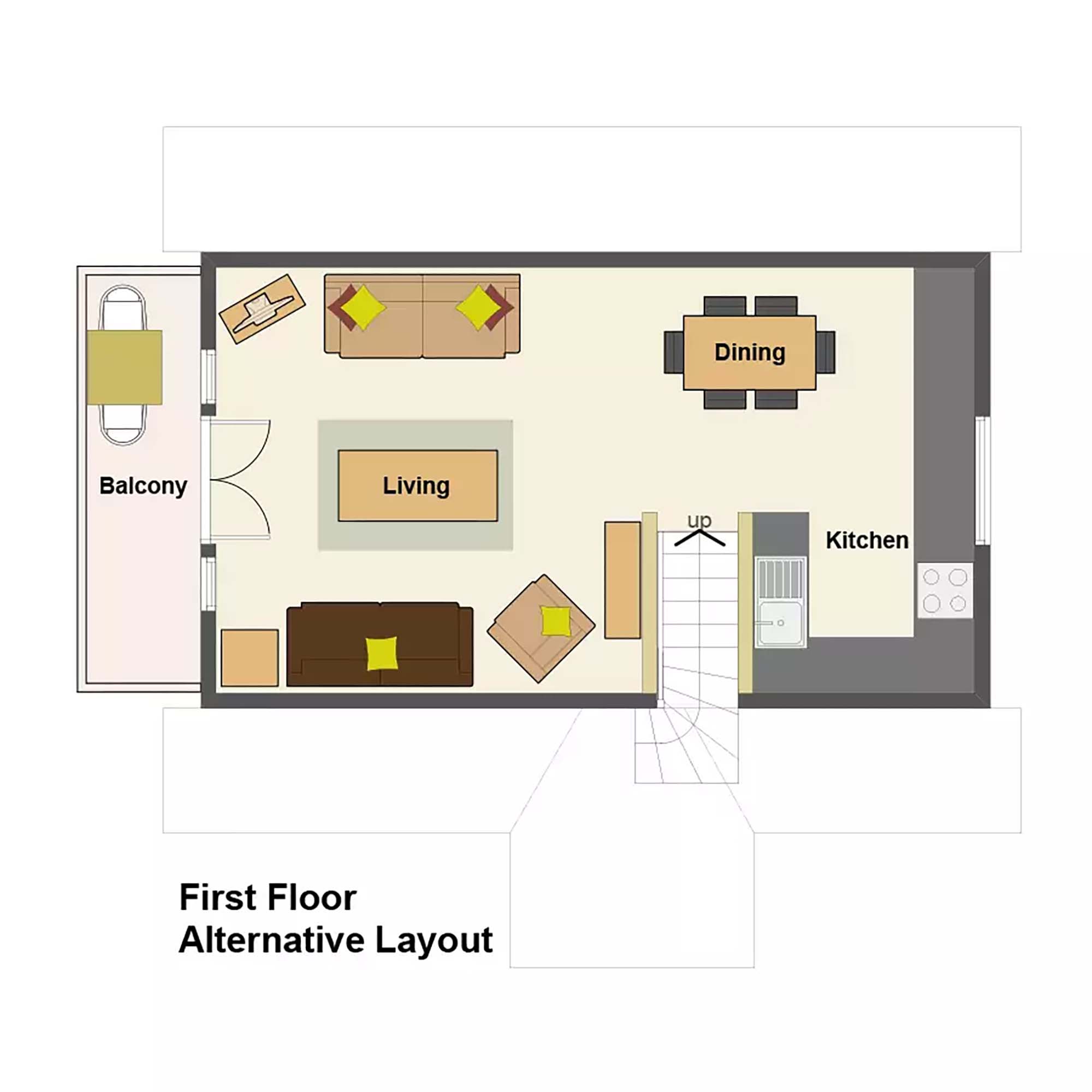 Scandinavian Lodge 3 Bed floor plan level 2 alternative
