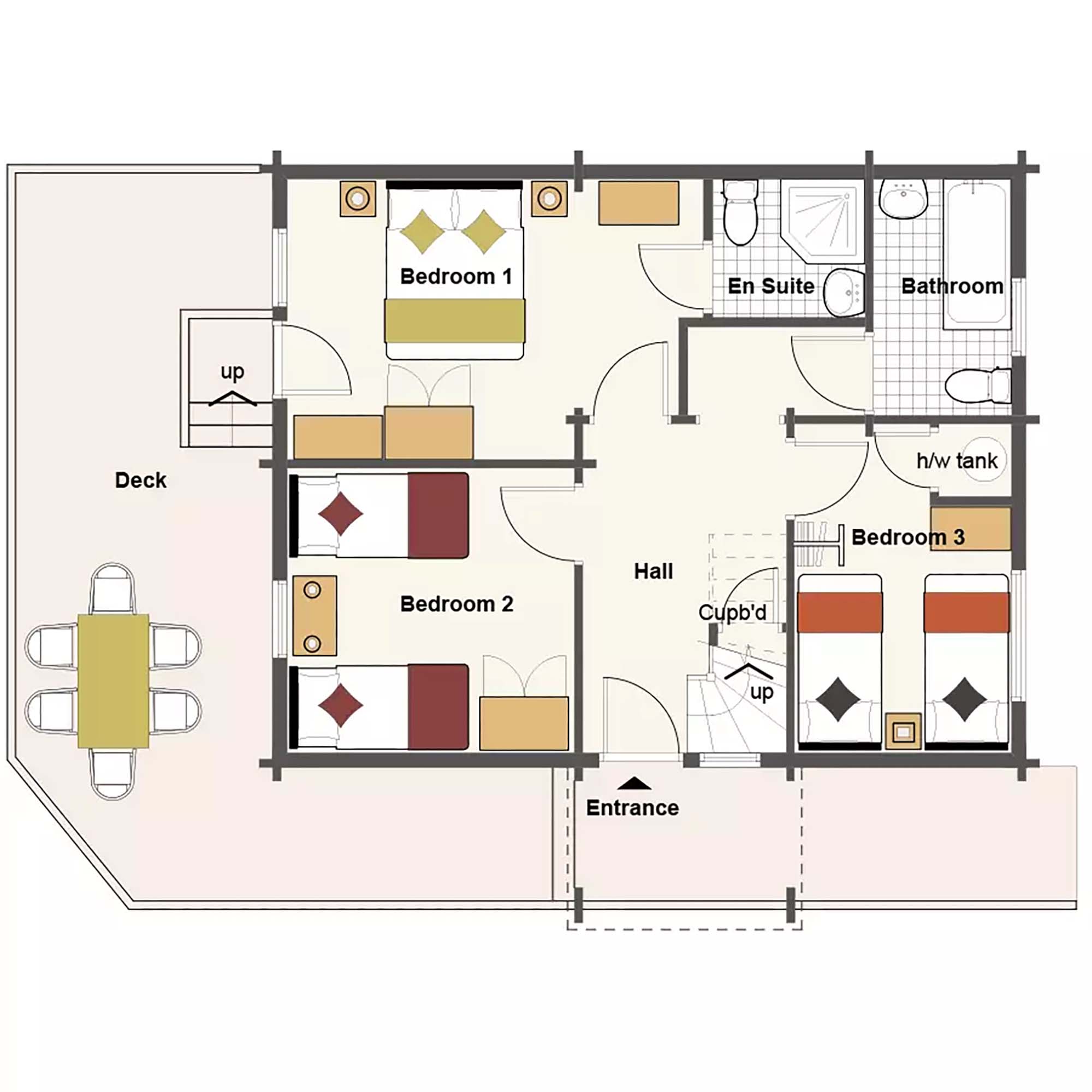 Scandinavian Lodge 3 Bed floor plan level 1